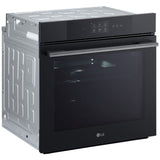 LG WSED3067M 24 in. 3 cu. ft. Smart Steam Electric Single Wall Oven with True European Convection - Matte Black