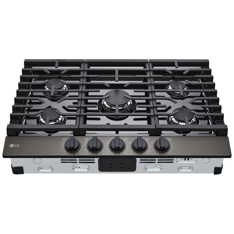 LG CBGJ3023D 30 in. 5-Burner Natural Gas Cooktop with Simmer Burner & Power Burner - Black Stainless