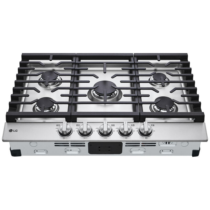 LG CBGJ3023S 30 in. 5-Burner Natural Gas Cooktop with Simmer Burner & Power Burner - Stainless Steel
