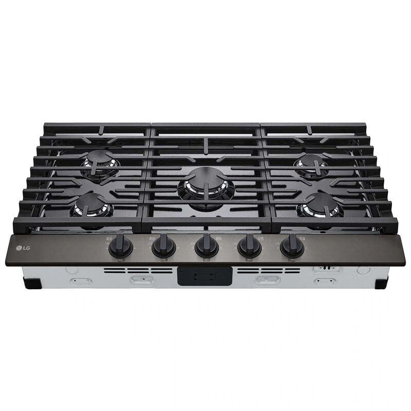 LG CBGJ3623D 36 in. 5-Burner Natural Gas Cooktop with Simmer Burner & Power Burner - Black Stainless