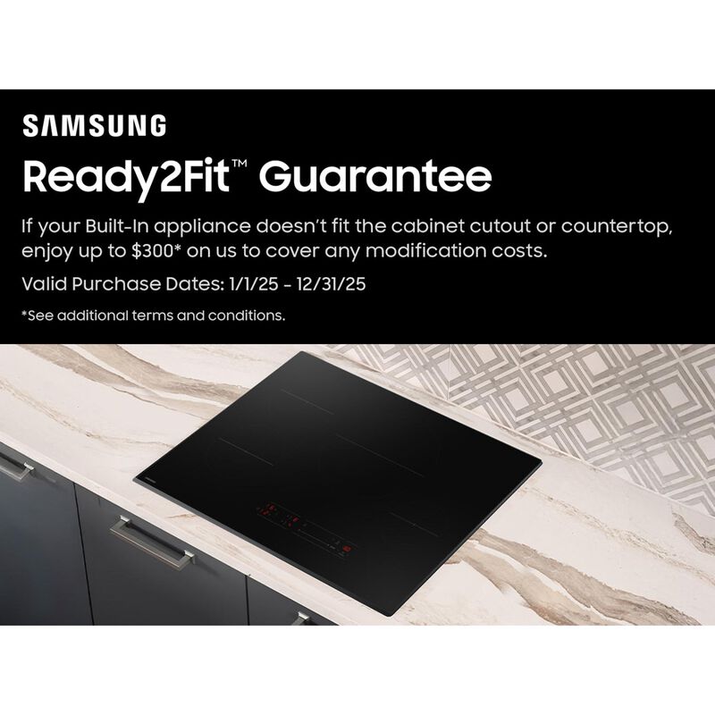 Samsung CC70F30S2D 30 in. 4-Burner Smart Induction Cooktop with Simmer Burner & Power Burner - Black