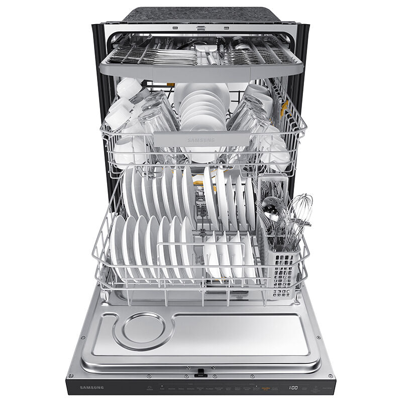 Samsung 24 in. Top Control Smart Dishwasher with 42 dBa Sound Level, 3rd-Rack, Ventilation Drying System & Pocket - Black Stainless