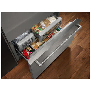 KitchenAid 36 in. Built-In 20.9 cu. ft. Counter Depth Bottom Freezer Refrigerator with Ice Maker Right Hinged - Stainless Steel