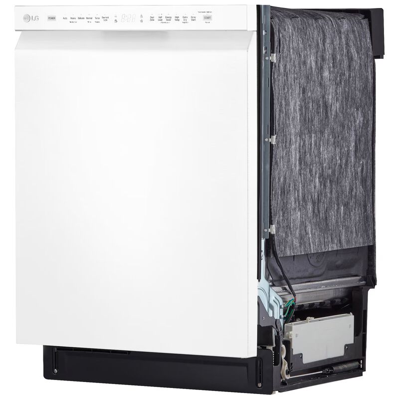 LG LDFN4542W 24 in. Front Control Dishwasher with 48 dBa Sound Level, 3rd-Rack, Dynamic Dry & Pocket - White