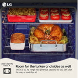 LG LREN6323ZE 30 in. 6.3 cu. ft. Smart Air-Fry True European Convection Electric Range with Radiant Burners - Black Stainless Steel