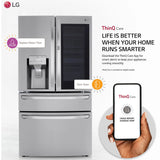 LG LRMVC2306S InstaView 36 in. 22.5 cu. ft. Smart Counter Depth 4-Door French Door Refrigerator with Ice & Water Dispenser - PrintProof Stainless Steel