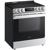 LG LSEL6333XE 30 in. 6.3 cu. ft. Smart Air-Fry Standard Convection Slide-In Electric Range with Radiant Burners - Printproof Stainless Steel