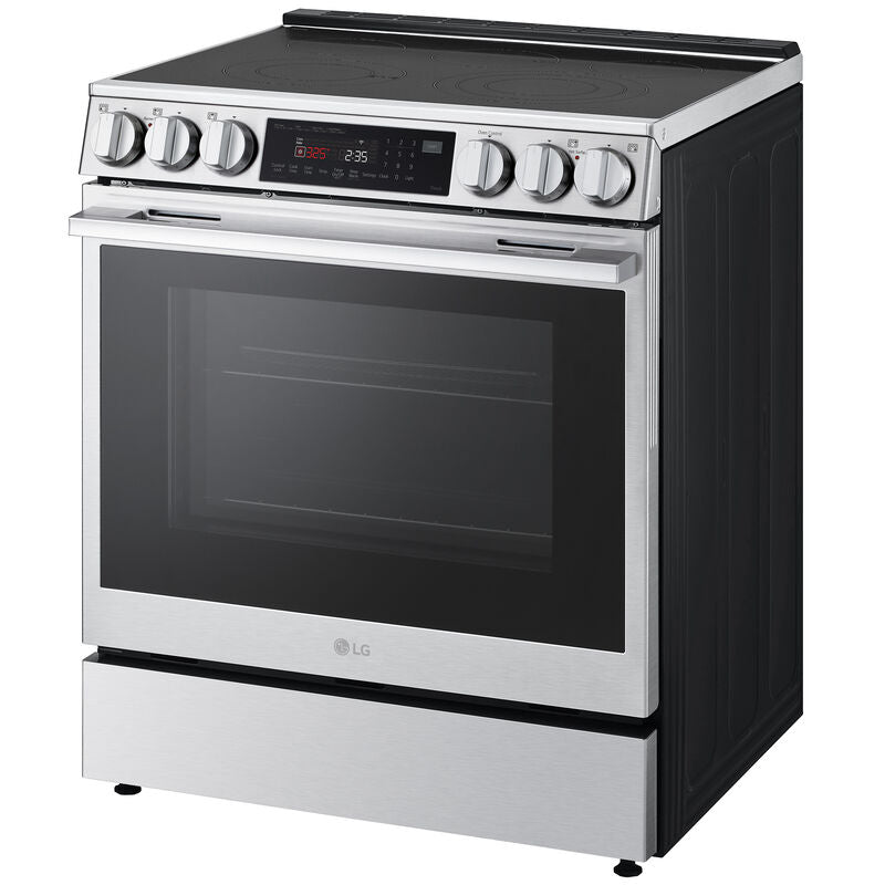 LG LSEL6335XE 30 in. 6.3 cu. ft. Smart Air-Fry True European Convection Electric Range with Radiant Burners PrintProof Stainless Steel
