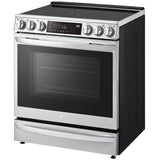 LG LSEL6337F InstaView 30 in. 6.3 cu. ft. Smart Air Fry True European Convection Slide-In Electric Range with Radiant Burners - Stainless Steel