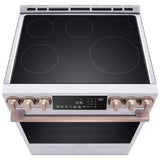 LG LSIS6338NE Studio 30 in. 6.3 cu. ft. Smart Air Fry True European Convection Slide-In Electric Range with 5 Induction Burners - Essence White