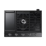 Samsung NA30N6555TG 30 in. 5-Burner Smart Natural Gas Cooktop with Griddle, Simmer Burner & Power Burner - Black Stainless