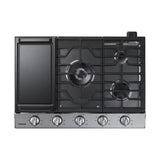 Samsung NA30N6555TS 30 in. 5-Burner Smart Natural Gas Cooktop with Griddle, Simmer Burner & Power Burner - Stainless Steel