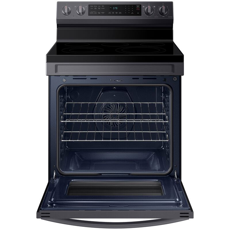 Samsung 30 in. 6.3 cu. ft. Smart Air Fry Standard Convection Electric Range with Smoothtop Burners - Fingerprint Resistant Black Stainless Steel