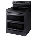 Samsung 30 in. 6.3 cu. ft. Smart Air Fry Standard Convection Double Oven Electric Range with Radiant Burners & Griddle - Black Stainless
