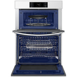 Samsung NQ70CB700D12 Bespoke 30 in. 7 cu. ft. Smart Speed/ Steam Electric Microwave/Wall Oven Combo with Dual Convection & Sensor Cooking - White Glass