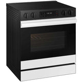 Samsung NSE6DB830012 Bespoke 30 in. 6.3 cu. ft. Smart Air Fry Standard Convection Slide-In Electric Range with Radiant Burners - White Glass