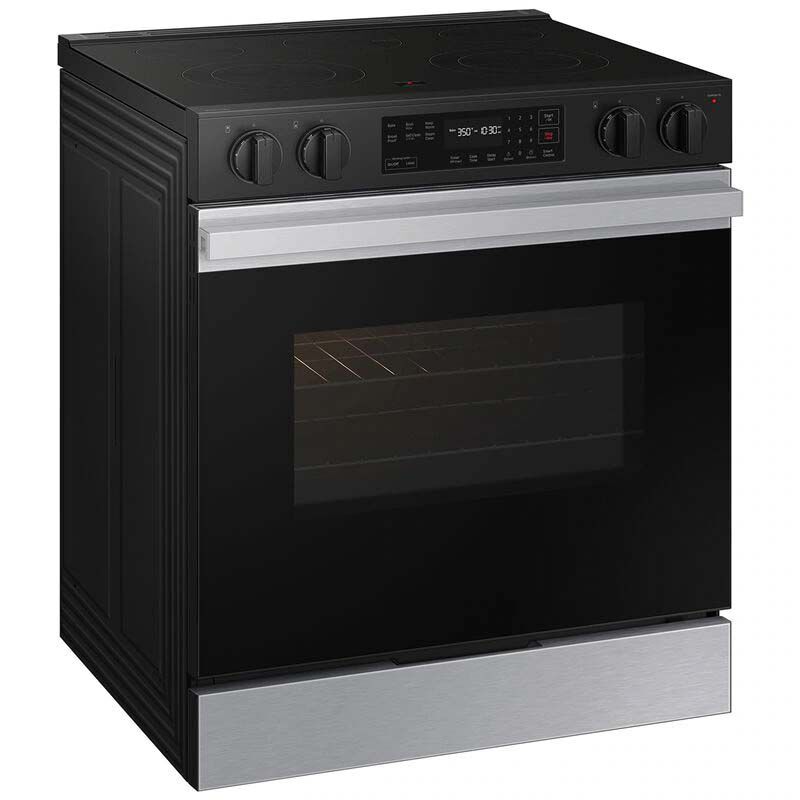 Samsung NSE6DG8100SR Bespoke 30 in. 6.3 cu. ft. Smart Slide-In Electric Range with Radiant Burners - Stainless Steel