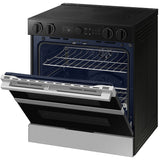 Samsung NSE6DG8550SR Bespoke 30 in. 6.1 cu. ft. Smart Air Fry True European Convection Double Oven Slide-In Electric Range with Smoothtop Burners - Stainless Steel