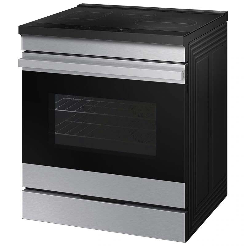 Samsung NSI6DG9500SR Bespoke 30 in. 6.3 cu. ft. Smart Air Fry True European Convection Slide-In Electric Range with 4 Induction Burners - Stainless Steel