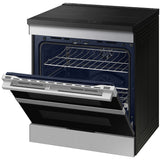 Samsung NSI6DG9550SR Bespoke 30 in. 6.1 cu. ft. Smart Air Fry True European Convection Double Oven Slide-In Electric Range with 4 Induction Burners - Stainless Steel