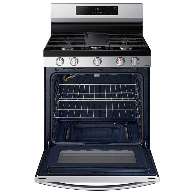 Samsung 30 in. 6 cu. ft. Smart Gas Range with 4 Sealed Burners & Griddle - Stainless Steel
