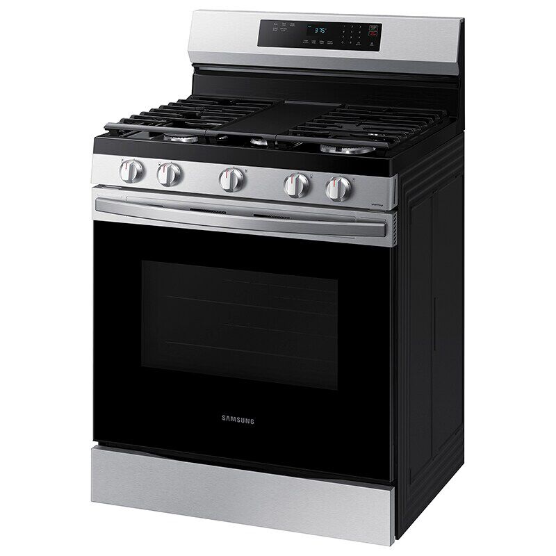 Samsung 30 in. 6 cu. ft. Smart Gas Range with 5 Sealed Burners & Griddle - Stainless Steel