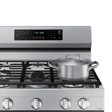 Samsung 30 in. 6 cu. ft. Smart Air Fry True European Convection Gas Range with 5 Sealed Burners & Griddle - Stainless Steel