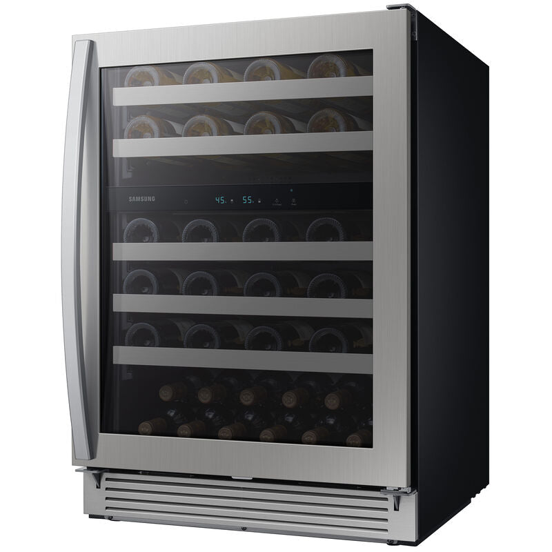 Samsung RW51TS338SR 24 in. Undercounter Wine Cooler with Wire Racks, Dual Temperature Zones & 51 Bottle Capacity - Stainless Steel