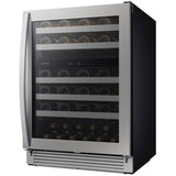 Samsung RW51TS338SR 24 in. Undercounter Wine Cooler with Wire Racks, Dual Temperature Zones & 51 Bottle Capacity - Stainless Steel