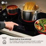 LG CBEW3617BE 36 in. 5-Burner Smart Electric Cooktop with UltraHeat, Simmer Burner & Power Burner - Black