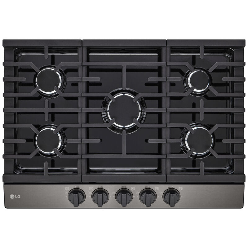 LG CBGJ3023D 30 in. 5-Burner Natural Gas Cooktop with Simmer Burner & Power Burner - Black Stainless