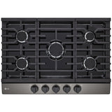 LG CBGJ3023D 30 in. 5-Burner Natural Gas Cooktop with Simmer Burner & Power Burner - Black Stainless