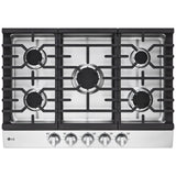 LG CBGJ3023S 30 in. 5-Burner Natural Gas Cooktop with Simmer Burner & Power Burner - Stainless Steel
