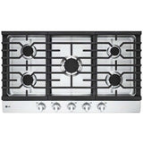 LG CBGJ3623S 36 in. 5-Burner Natural Gas Cooktop with Simmer Burner & Power Burner - Stainless Steel