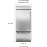 KitchenAid 36 in. 20.9 cu. ft. Built-In Counter Depth Bottom Freezer Refrigerator with Ice Maker Left Hinged - Stainless Steel