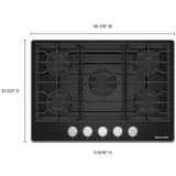 KitchenAid KCGG536PBL 36 Inch Gas Cooktop, product view 4
