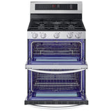 LG LDGL6924S 30 in. 6.9 cu. ft. Smart Air Fry True European Convection Double Oven Gas Range with 5 Sealed Burners - Stainless Steel