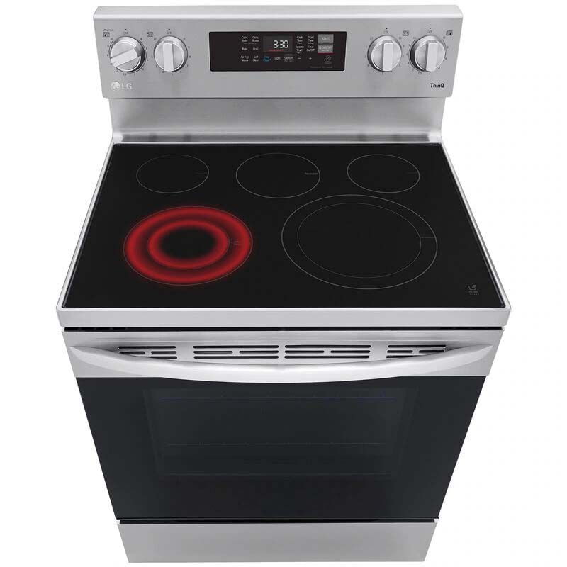 LG LREL6323S 30 in. 6.3 cu. ft. Smart Air Fry Standard Convection Electric Range with Radiant Burners - Stainless Steel