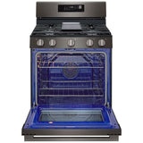 LG LRGN6323Z 30 in. 6.3 cu. ft. Smart Air-Fry True European Convection Gas Range with 5 Sealed Burners & Griddle - Black Stainless Steel