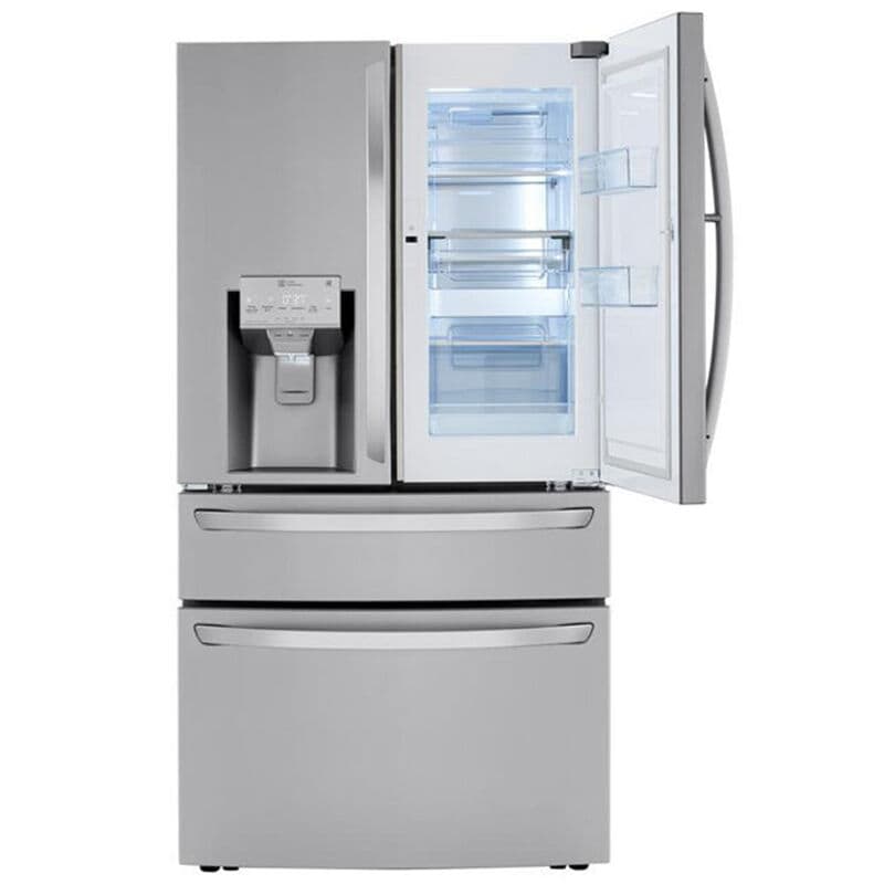 LG LRMDS3006S 36 in. 29.5 cu. ft. Smart 4-Door French Door Refrigerator with Ice & Water Dispenser - PrintProof Stainless Steel