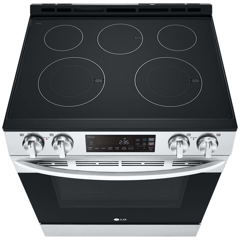 LG LSEL6331F 30 in. 6.3 cu. ft. Smart Slide-In Electric Range with Radiant Burners - PrintProof Stainless Steel