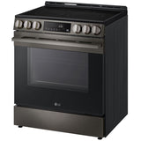 LG LSEL6333ZE 30 in. 6.3 cu. ft. Smart Air-Fry Standard Convection Slide-In Electric Range with Radiant Burners - Black Stainless Steel