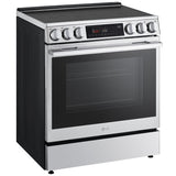 LG LSEL6335XE 30 in. 6.3 cu. ft. Smart Air-Fry True European Convection Electric Range with Radiant Burners PrintProof Stainless Steel