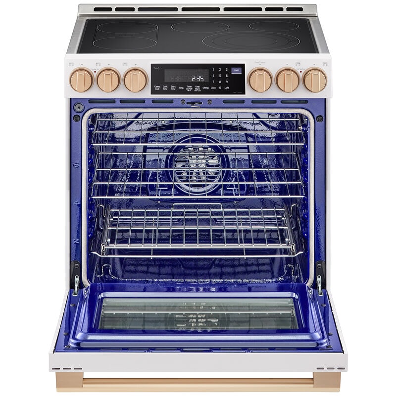 LG LSES6338N Studio 30 in. 6.3 cu. ft. Smart Air Fry True European Convection Slide-In Electric Range with Radiant Burners - Essence White