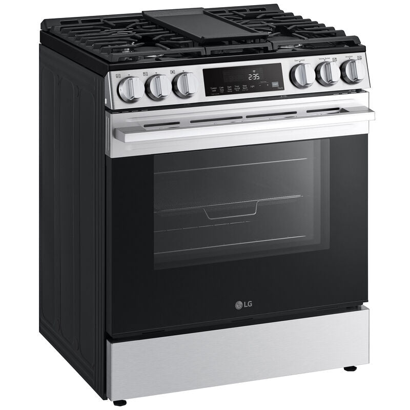 LG LSGL5833X 30 in. 6.3 cu. ft. Smart Air-Fry Standard Convection Slide-In Gas Range with 5 Sealed Burners & Griddle - PrintProof Stainless Steel