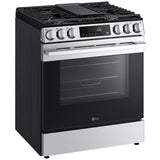 LG LSGL5833X 30 in. 6.3 cu. ft. Smart Air-Fry Standard Convection Slide-In Gas Range with 5 Sealed Burners & Griddle - PrintProof Stainless Steel