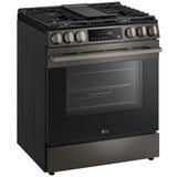 LG LSGL5833Z 30 in. 5.8 cu. ft. Smart Air-Fry Standard Convection Slide-In Gas Range with 5 Sealed Burners & Griddle - Black Stainless Steel