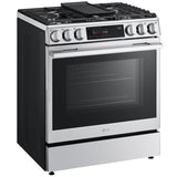 LG LSGL6335X 30 in. 6.3 cu. ft. Smart Air Fry True European Convection Slide-In Gas Range with 5 Sealed Burners & Griddle - PrintProof Stainless Steel