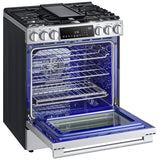 LG LSGS6338F InstaView 30 in. 6.3 cu. ft. Smart Air Fry True European Convection Slide-In Gas Range with 5 Sealed Burners & Griddle - Stainless Steel