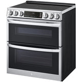 LG LTEL7337F InstaView 30 in. 7.3 cu. ft. Smart Air Fry True European Convection Double Oven Slide-In Electric Range with Smoothtop Burners - PrintProof Stainless Steel